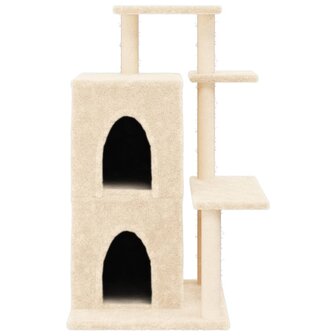 Kattenmeubel met sisal krabpalen 97 cm cr&egrave;mekleurig