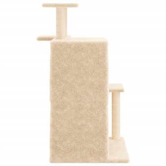Kattenmeubel met sisal krabpalen 97 cm cr&egrave;mekleurig