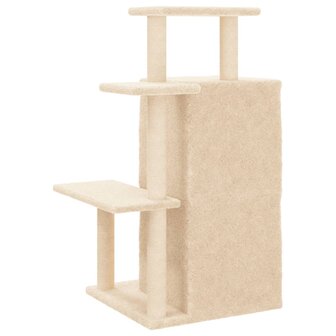 Kattenmeubel met sisal krabpalen 97 cm cr&egrave;mekleurig