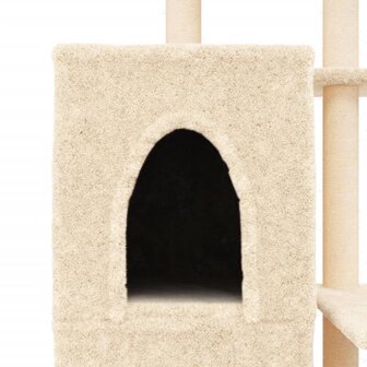 Kattenmeubel met sisal krabpalen 97 cm cr&egrave;mekleurig