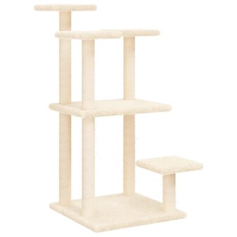 Krabpaal met platforms 98,5 cm cr&egrave;mekleurig