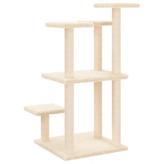Krabpaal met platforms 98,5 cm cr&egrave;mekleurig