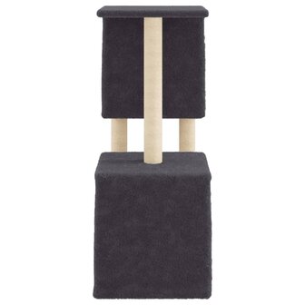 Kattenmeubel met sisal krabpalen 86 cm donkergrijs