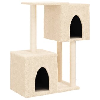 Kattenmeubel met sisal krabpalen 86 cm cr&egrave;mekleurig