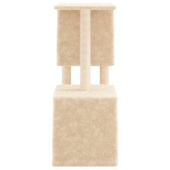 Kattenmeubel met sisal krabpalen 86 cm cr&egrave;mekleurig