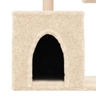 Kattenmeubel met sisal krabpalen 86 cm cr&egrave;mekleurig