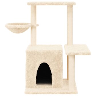Kattenmeubel met sisal krabpalen 83 cm cr&egrave;mekleurig