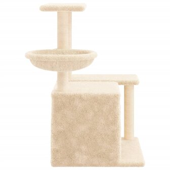 Kattenmeubel met sisal krabpalen 83 cm cr&egrave;mekleurig