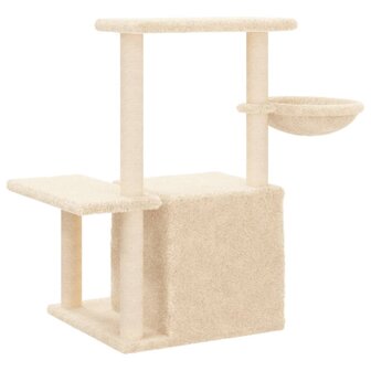 Kattenmeubel met sisal krabpalen 83 cm cr&egrave;mekleurig