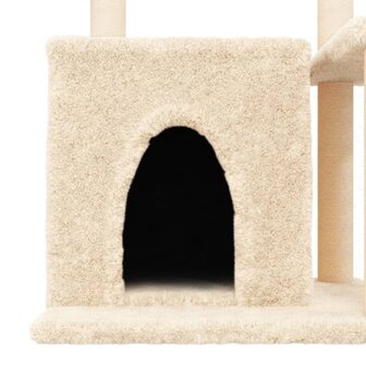 Kattenmeubel met sisal krabpalen 83 cm cr&egrave;mekleurig