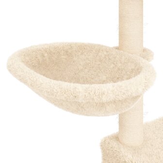 Kattenmeubel met sisal krabpalen 83 cm cr&egrave;mekleurig