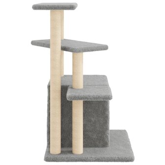 Kattenmeubel met sisal krabpalen 83,5 cm lichtgrijs