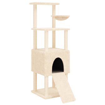 Kattenmeubel met sisal krabpalen 153 cm cr&egrave;mekleurig