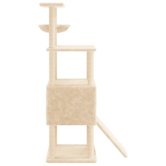 Kattenmeubel met sisal krabpalen 153 cm cr&egrave;mekleurig