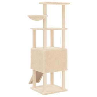Kattenmeubel met sisal krabpalen 153 cm cr&egrave;mekleurig