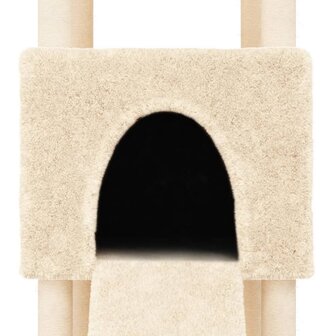 Kattenmeubel met sisal krabpalen 153 cm cr&egrave;mekleurig