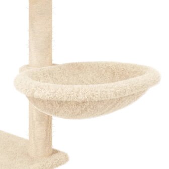 Kattenmeubel met sisal krabpalen 153 cm cr&egrave;mekleurig