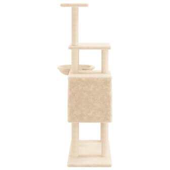 Kattenmeubel met sisal krabpalen 131 cm cr&egrave;mekleurig