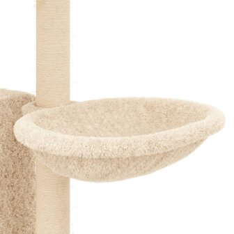Kattenmeubel met sisal krabpalen 131 cm cr&egrave;mekleurig