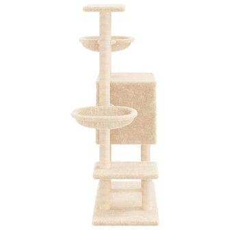 Kattenmeubel met sisal krabpalen 117 cm cr&egrave;mekleurig