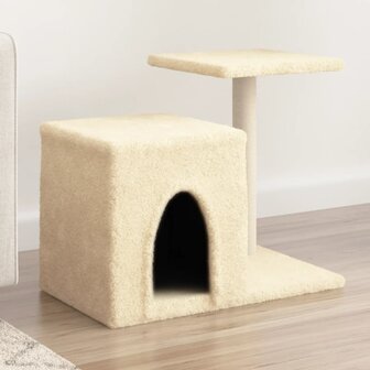 Kattenmeubel met sisal krabpalen 50,5 cm cr&egrave;mekleurig