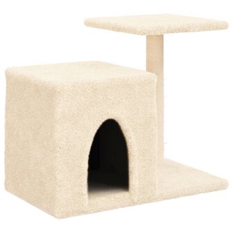 Kattenmeubel met sisal krabpalen 50,5 cm cr&egrave;mekleurig