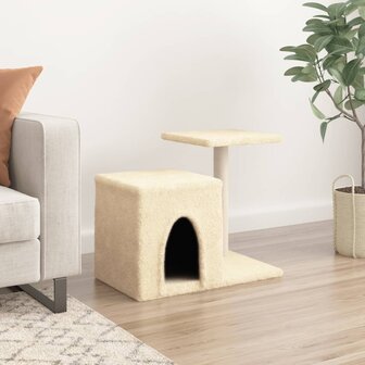 Kattenmeubel met sisal krabpalen 50,5 cm cr&egrave;mekleurig