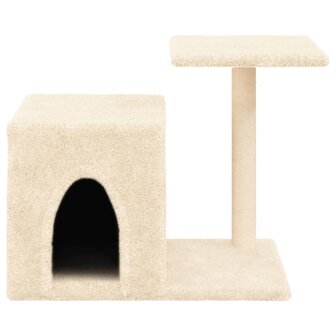 Kattenmeubel met sisal krabpalen 50,5 cm cr&egrave;mekleurig