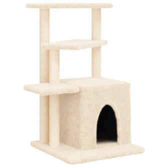 Kattenmeubel met sisal krabpalen 83,5 cm cr&egrave;mekleurig