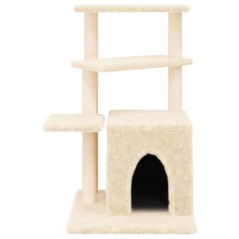 Kattenmeubel met sisal krabpalen 83,5 cm cr&egrave;mekleurig