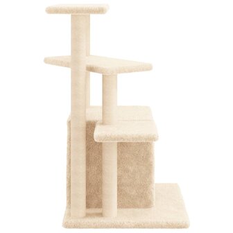 Kattenmeubel met sisal krabpalen 83,5 cm cr&egrave;mekleurig