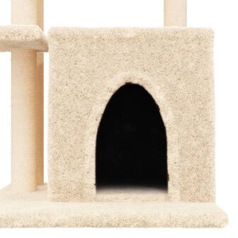 Kattenmeubel met sisal krabpalen 83,5 cm cr&egrave;mekleurig