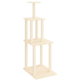 Kattenmeubel met sisal krabpalen 149 cm cr&egrave;mekleurig