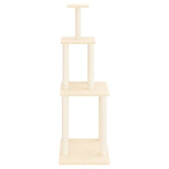 Kattenmeubel met sisal krabpalen 149 cm cr&egrave;mekleurig