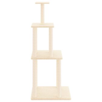 Kattenmeubel met sisal krabpalen 149 cm cr&egrave;mekleurig