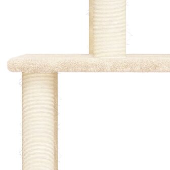 Kattenmeubel met sisal krabpalen 149 cm cr&egrave;mekleurig