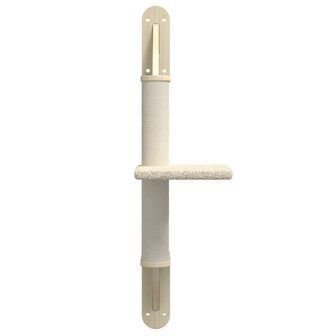 Kattenmeubel wandgemonteerd met krabpaal 85,5 cm cr&egrave;mekleurig