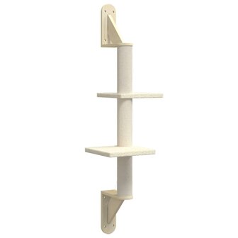 Kattenmeubel Wandgemonteerd Met Krabpaal 108 Cm Kleurig Cr&egrave;me