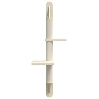 Kattenmeubel Wandgemonteerd Met Krabpaal 108 Cm Kleurig Cr&egrave;me