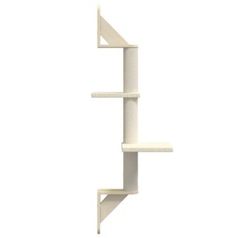 Kattenmeubel Wandgemonteerd Met Krabpaal 108 Cm Kleurig Cr&egrave;me