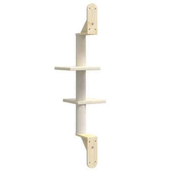 Kattenmeubel Wandgemonteerd Met Krabpaal 108 Cm Kleurig Cr&egrave;me