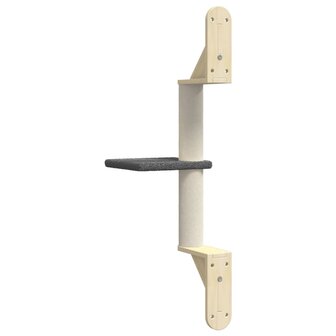 Kattenmeubel wandgemonteerd met krabpaal 85,5 cm donkergrijs