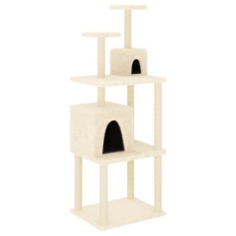 Kattenmeubel met sisal krabpalen 167 cm cr&egrave;mekleurig