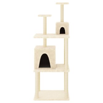 Kattenmeubel met sisal krabpalen 167 cm cr&egrave;mekleurig
