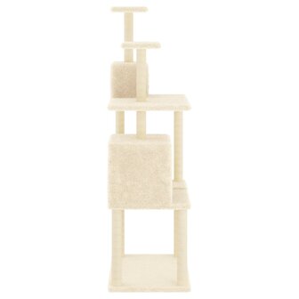 Kattenmeubel met sisal krabpalen 167 cm cr&egrave;mekleurig