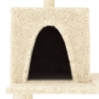 Kattenmeubel met sisal krabpalen 167 cm cr&egrave;mekleurig