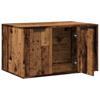 Kattenbakkast 80x50x45 cm bewerkt hout oud houtkleurig