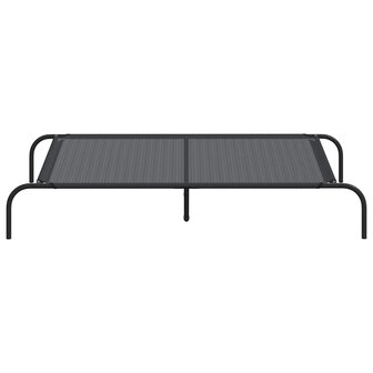 Hondenmand verhoogd 130x80x20 cm textiel en staal zwart