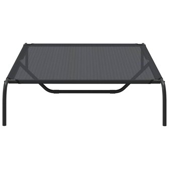 Hondenmand verhoogd 130x80x20 cm textiel en staal zwart