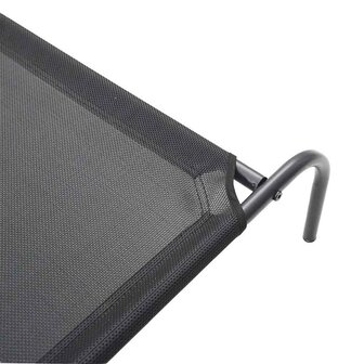 Hondenmand verhoogd 130x80x20 cm textiel en staal zwart